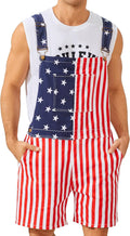 American Flag Short Overalls